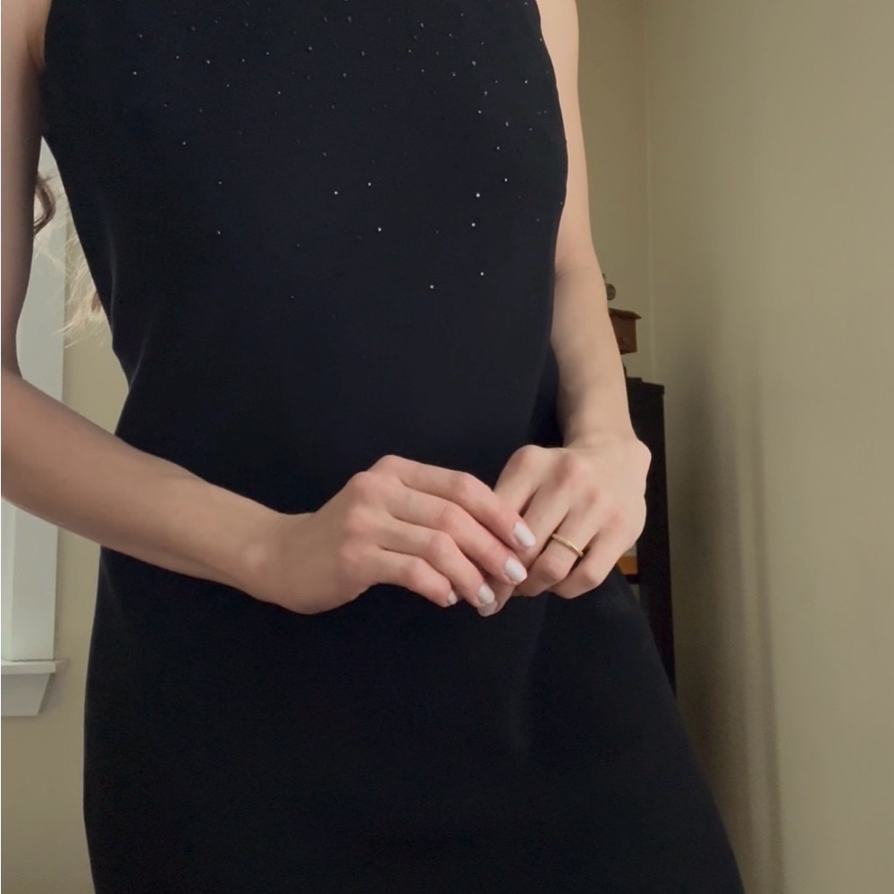 Jones New York Black Midi Dress with Subtle Sparkle